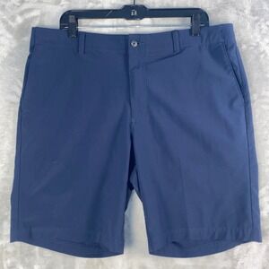 GRANDSLAM Men's Navy Blue Flat Front Golf Shorts Size 38 Preppy Classic